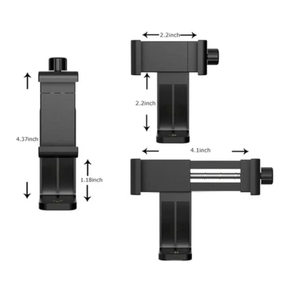 Ailun Tripod Mount Phone Adapter Unisex OS Black New 360 Rotating Universal Clip